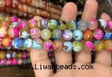 CAA3054 15 inches 10mm faceted round fire crackle agate beads wholesale