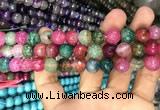 CAA3055 15 inches 10mm faceted round fire crackle agate beads wholesale