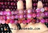 CAA3057 15 inches 10mm faceted round fire crackle agate beads wholesale