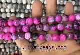 CAA3060 15 inches 10mm faceted round fire crackle agate beads wholesale