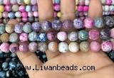 CAA3065 15 inches 10mm faceted round fire crackle agate beads wholesale