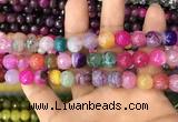 CAA3070 15 inches 10mm faceted round fire crackle agate beads wholesale