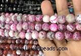 CAA3075 15 inches 10mm faceted round fire crackle agate beads wholesale