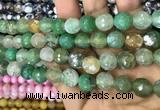 CAA3077 15 inches 10mm faceted round fire crackle agate beads wholesale