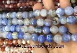 CAA3078 15 inches 10mm faceted round fire crackle agate beads wholesale