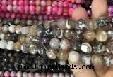 CAA3083 15 inches 10mm faceted round fire crackle agate beads wholesale