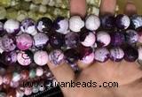 CAA3186 15 inches 14mm faceted round fire crackle agate beads wholesale