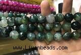 CAA3193 15 inches 14mm faceted round fire crackle agate beads wholesale