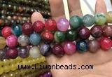 CAA3198 15 inches 14mm faceted round fire crackle agate beads wholesale