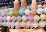 CAA3203 15 inches 14mm faceted round fire crackle agate beads wholesale