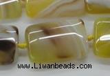 CAA322 15.5 inches 22*32mm rectangle yellow line agate beads