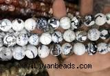 CAA3231 15 inches 16mm faceted round fire crackle agate beads wholesale