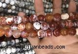 CAA3233 15 inches 16mm faceted round fire crackle agate beads wholesale