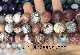 CAA3235 15 inches 16mm faceted round fire crackle agate beads wholesale