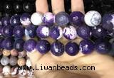 CAA3241 15 inches 16mm faceted round fire crackle agate beads wholesale