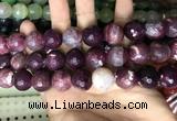 CAA3244 15 inches 16mm faceted round fire crackle agate beads wholesale