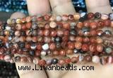 CAA3253 15 inches 4mm faceted round line agate beads wholesale