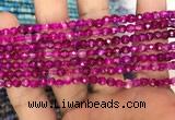 CAA3263 15 inches 4mm faceted round agate beads wholesale