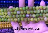 CAA3332 15 inches 8mm faceted round agate beads wholesale