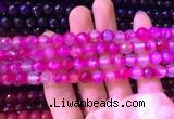 CAA3333 15 inches 8mm faceted round agate beads wholesale