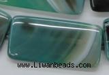 CAA334 15.5 inches 25*50mm rectangle green line agate beads