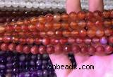 CAA3340 15 inches 8mm faceted round agate beads wholesale