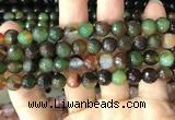 CAA3346 15 inches 8mm faceted round agate beads wholesale