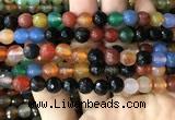 CAA3348 15 inches 8mm faceted round agate beads wholesale