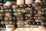 CAA3349 15 inches 8mm faceted round agate beads wholesale