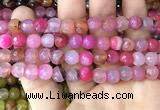 CAA3351 15 inches 8mm faceted round agate beads wholesale