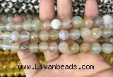 CAA3364 15 inches 10mm faceted round agate beads wholesale