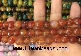 CAA3367 15 inches 10mm faceted round agate beads wholesale