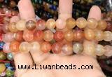 CAA3371 15 inches 10mm faceted round agate beads wholesale