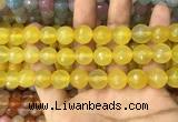 CAA3397 15 inches 12mm faceted round agate beads wholesale