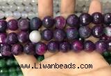 CAA3403 15 inches 12mm faceted round agate beads wholesale