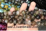 CAA3411 15 inches 12mm faceted round agate beads wholesale