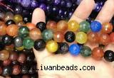 CAA3413 15 inches 12mm faceted round agate beads wholesale