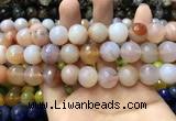 CAA3421 15 inches 14mm faceted round agate beads wholesale