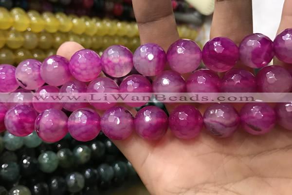 CAA3425 15 inches 14mm faceted round agate beads wholesale