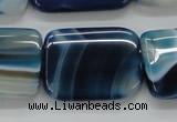 CAA343 15.5 inches 22*30mm rectangle blue line agate beads