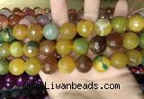 CAA3450 15 inches 16mm faceted round agate beads wholesale