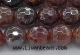 CAA3510 15.5 inches 8mm faceted round AB-color fire agate beads