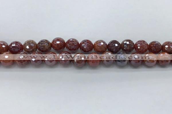 CAA3511 15.5 inches 10mm faceted round AB-color fire agate beads