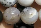 CAA3579 15.5 inches 12mm round parral dendrite agate beads