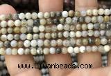 CAA3581 15.5 inches 4mm round ocean fossil agate beads wholesale