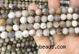 CAA3588 15.5 inches 8mm round matte ocean fossil agate beads