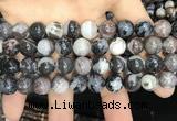 CAA3594 15.5 inches 10mm round black zebra agate beads wholesale