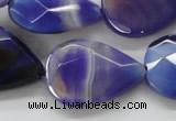 CAA361 15.5 inches 22*30mm faceted teardrop violet line agate beads