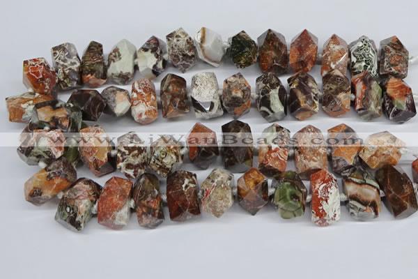 CAA3616 15.5 inches 15*25mm faceted nuggets ocean agate beads