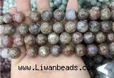 CAA3639 15.5 inches 10mm round flower agate beads wholesale